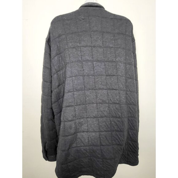 Eddie Bauer Gray Quilted Shirt Jacket Button Down Unisex 2XL - Picture 3 of 5